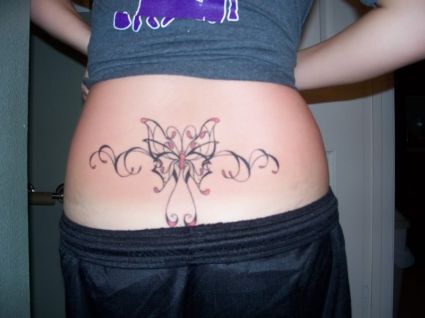 Lower Back Butterfly Tattoo